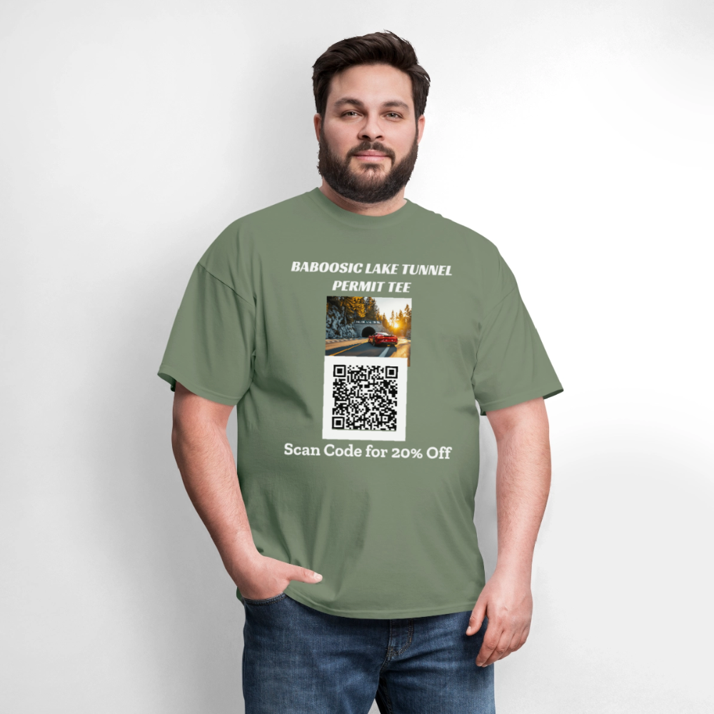 BABOOSIC LAKE TUNNEL PERMIT TEE Unisex Classic T-Shirt - military green