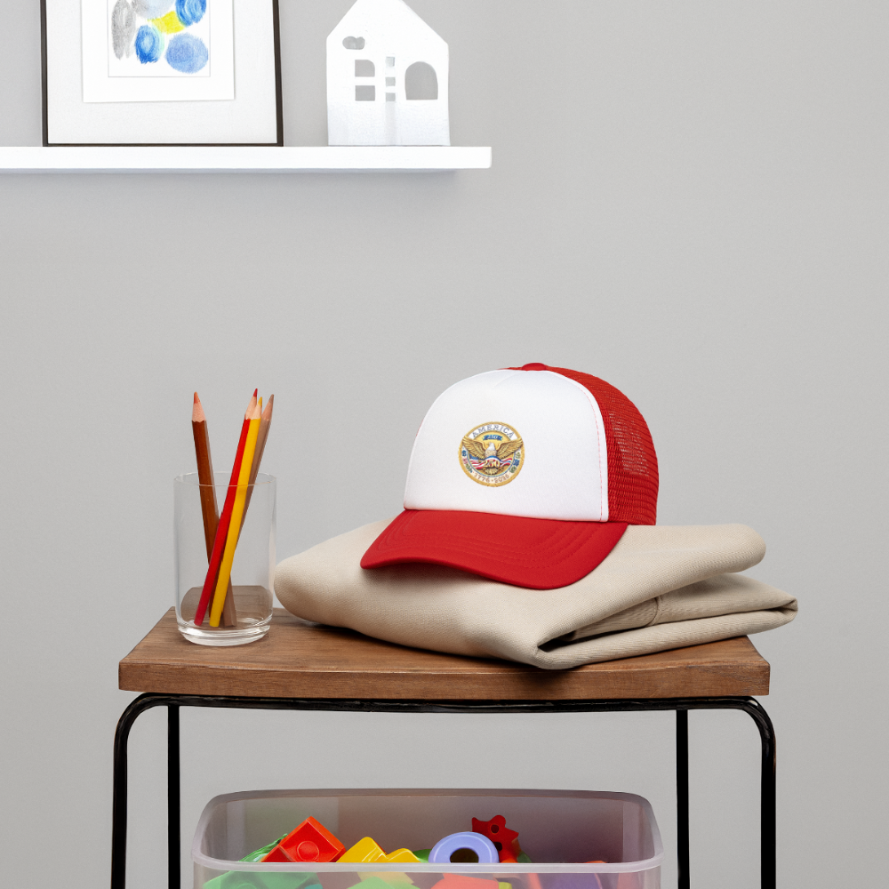 AMERICA 250 Kid's Trucker Cap - white/red