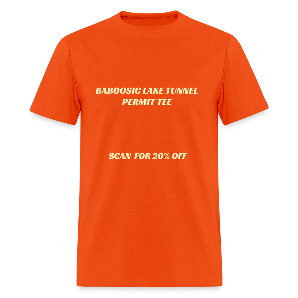 BABOOSIC LAKE TUNNEL PERMIT TEE Unisex Classic T-Shirt Unisex Classic T-Shirt - orange