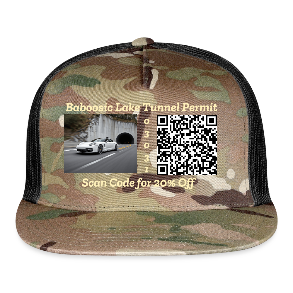 BABOOSIC LAKE TUNNEL PERMIT CAMO Trucker Hat - MultiCam\black