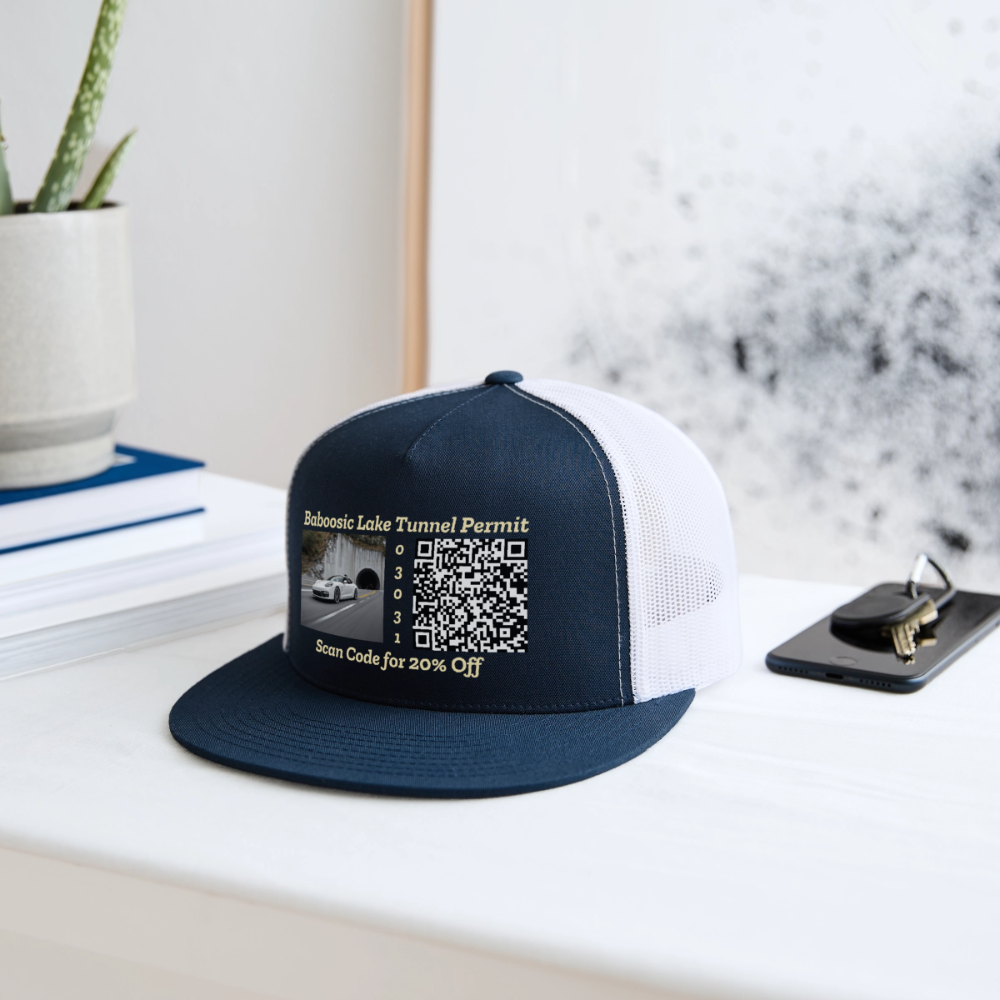 BABOOSIC LAKE TUNNEL PERMIT Trucker Hat - navy/white