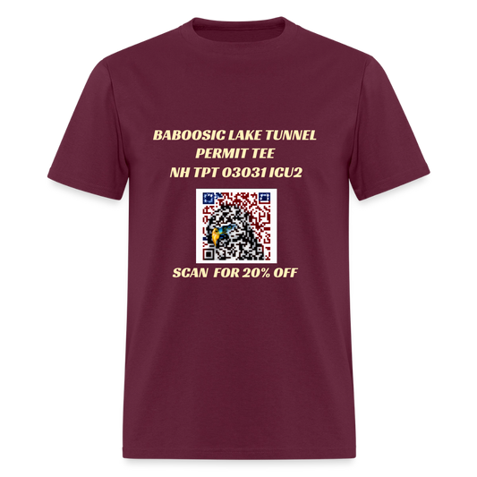 BABOOSIC LAKE TUNNEL PERMIT TEE Unisex Classic T-Shirt Unisex Classic T-Shirt - burgundy