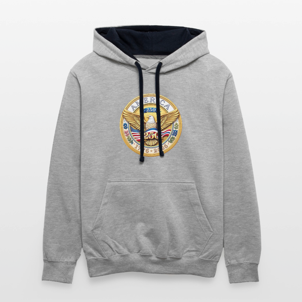 AMERICA 250 Contrast Hoodie - heather gray/navy