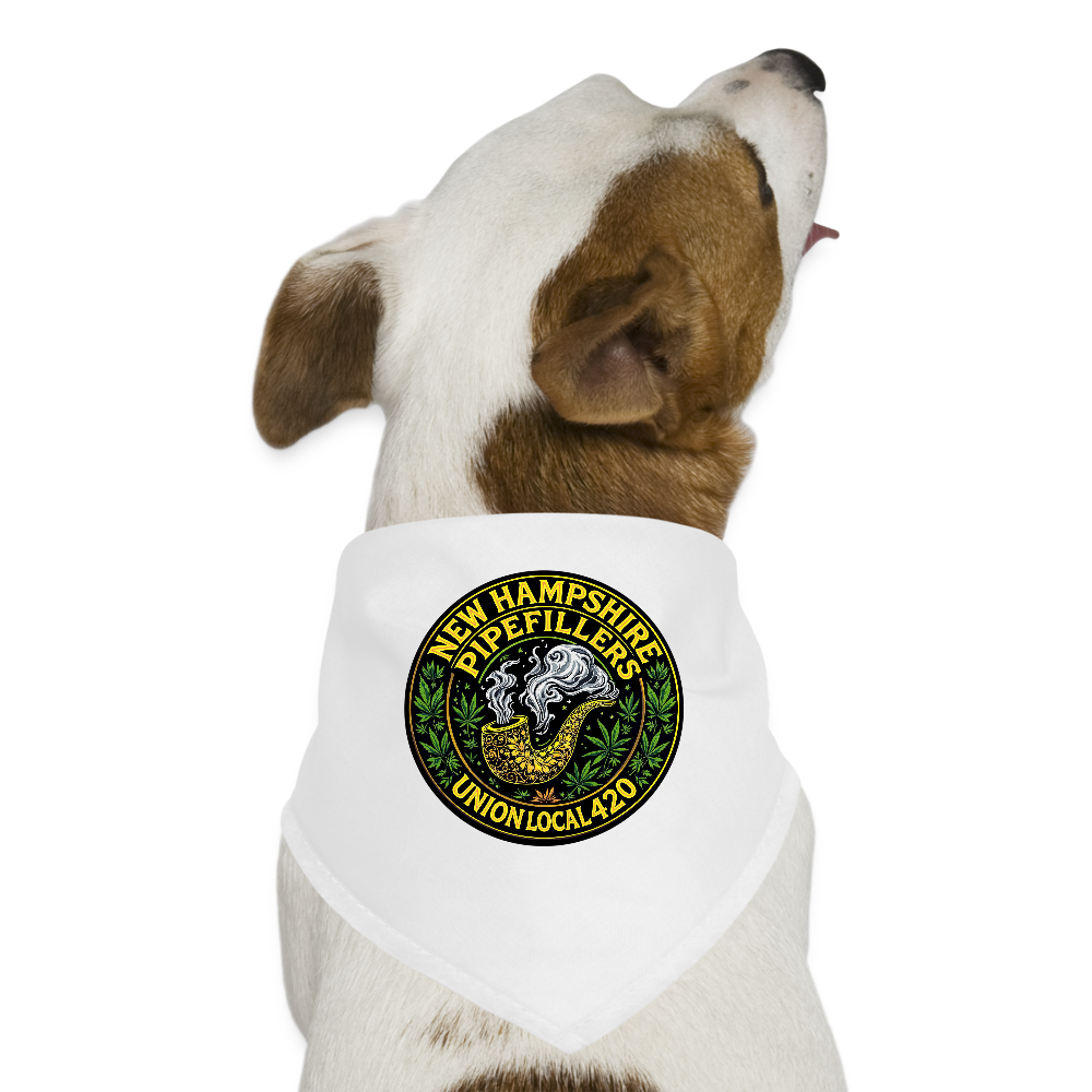 NEW HAMPSHIRE PIPEFITTERS 420 Dog Bandana - white