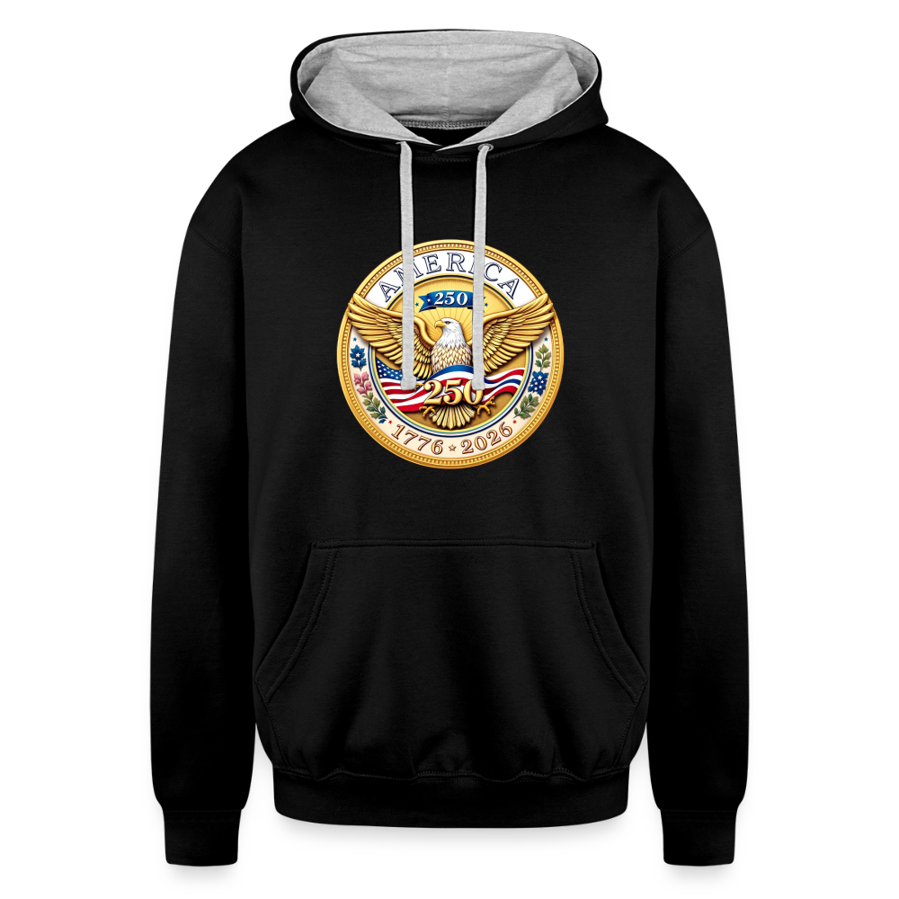 AMERICA 250 Contrast Hoodie - black/heather gray