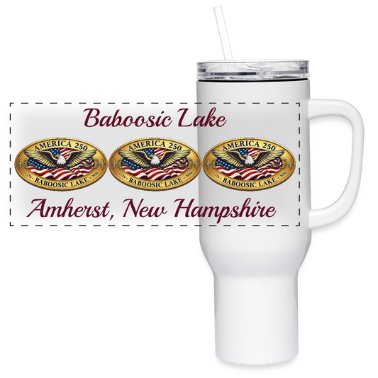AMERICA 250 BABOOSIC LAKE 40 oz Stainless Steele Travel Tumbler - white