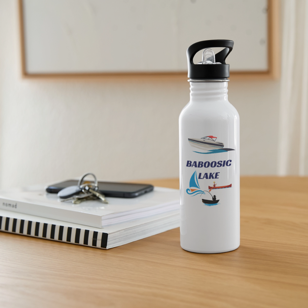 BABOOSIC LAKE 20 oz. Stainless Steel Water Bottle - white