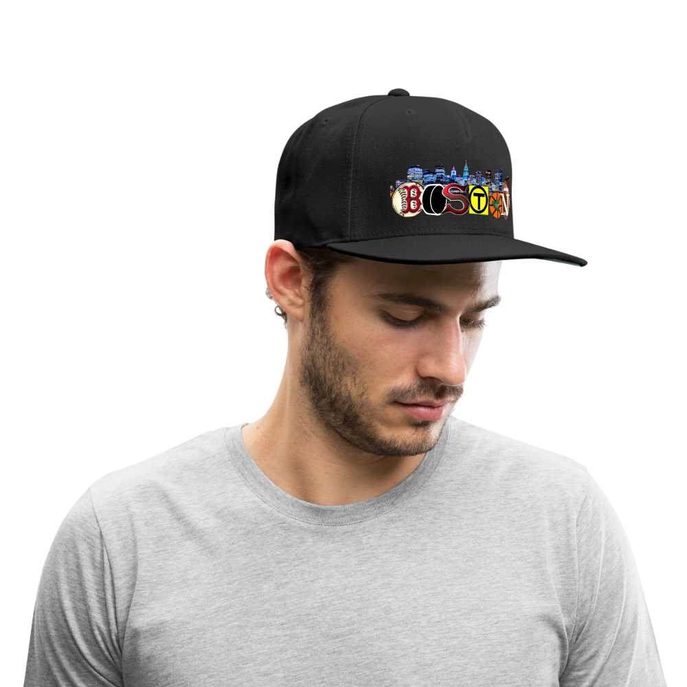 BOSTON SKYLINE The Authentic Snapback Baseball Cap - black