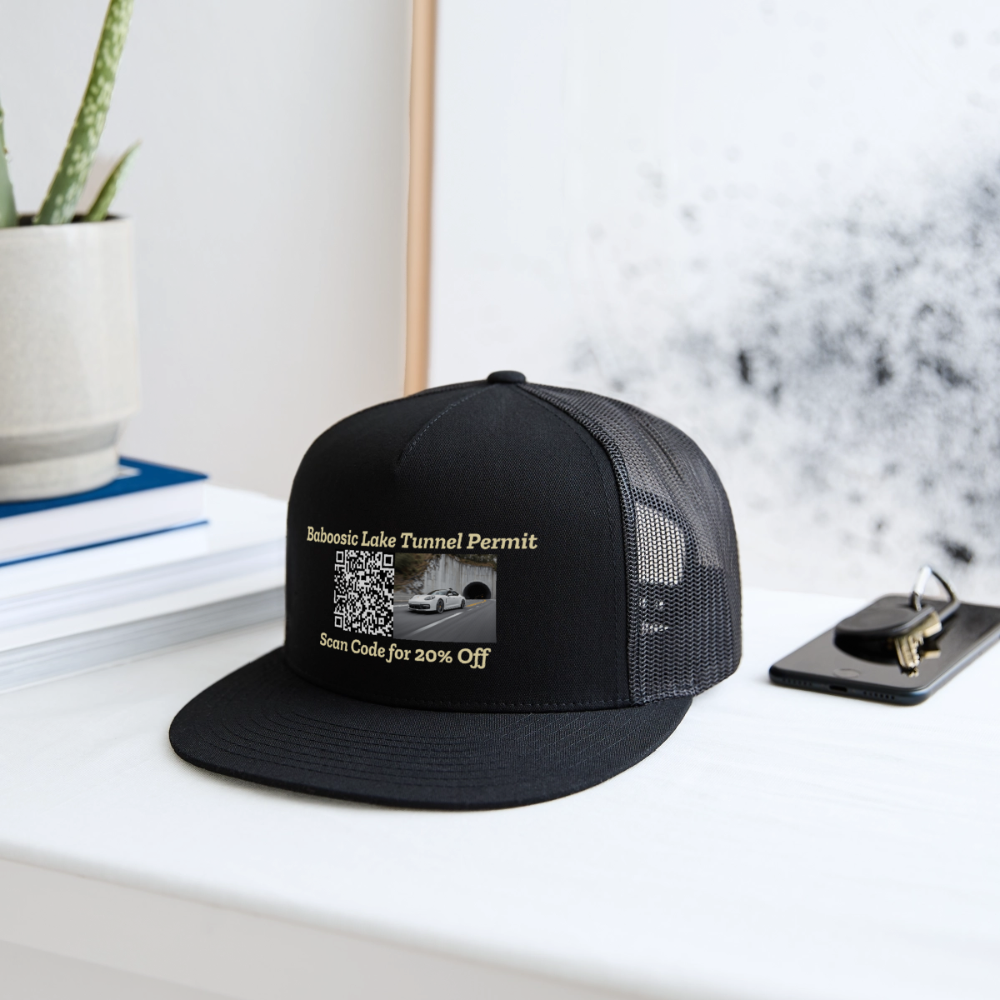 BABOOSIC LAKE TUNNEL PERMIT Trucker Hat - black/black