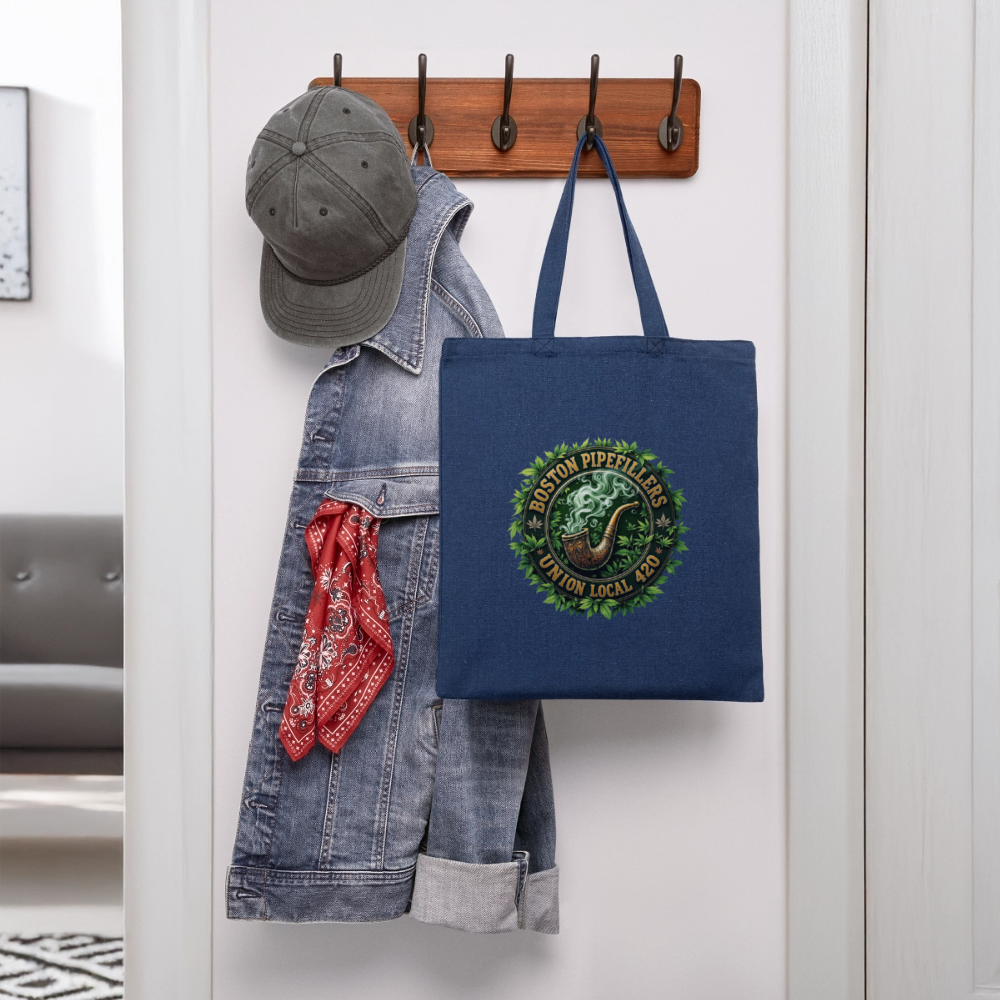 THE ORIGINAL BOSTON PIPEFILLERS UNION 420 Recycled Tote Bag - heather navy