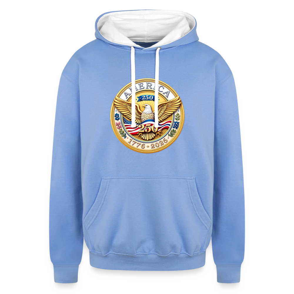AMERICA 250 Contrast Hoodie - sky blue/white