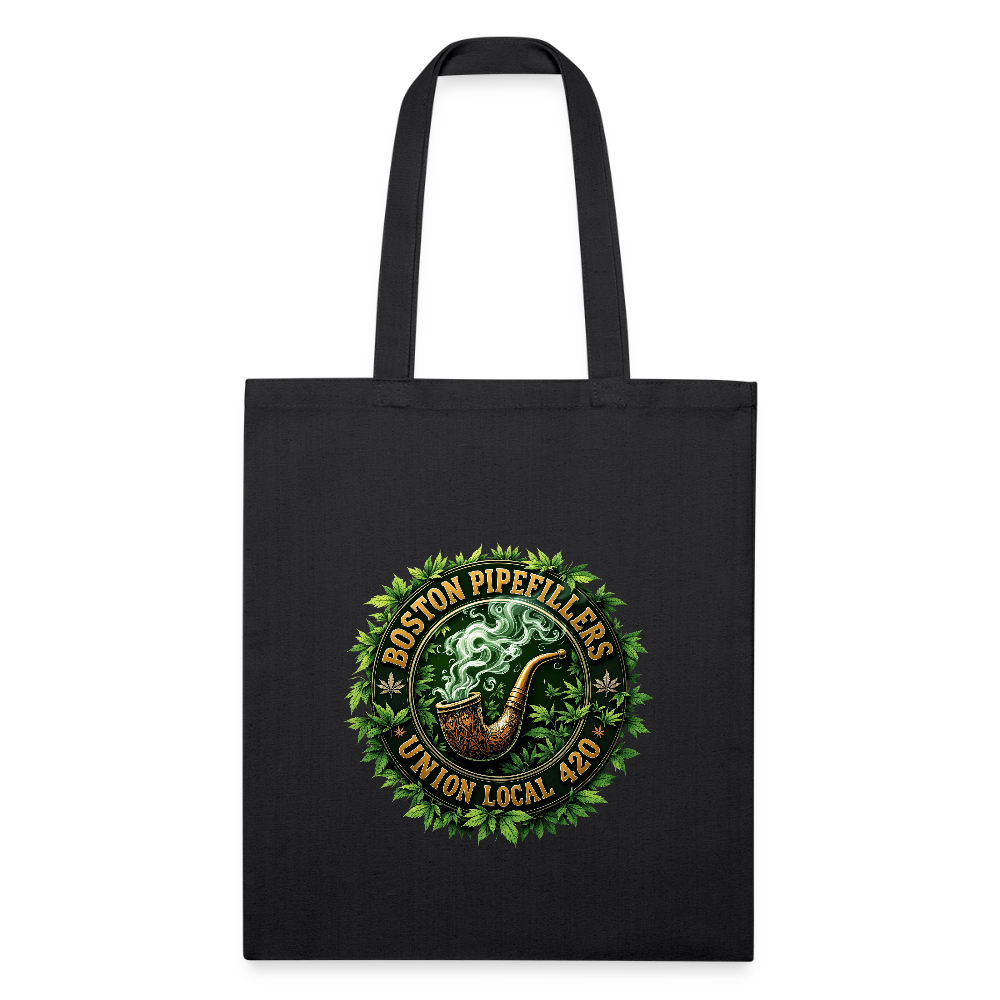 THE ORIGINAL BOSTON PIPEFILLERS UNION 420 Recycled Tote Bag - black