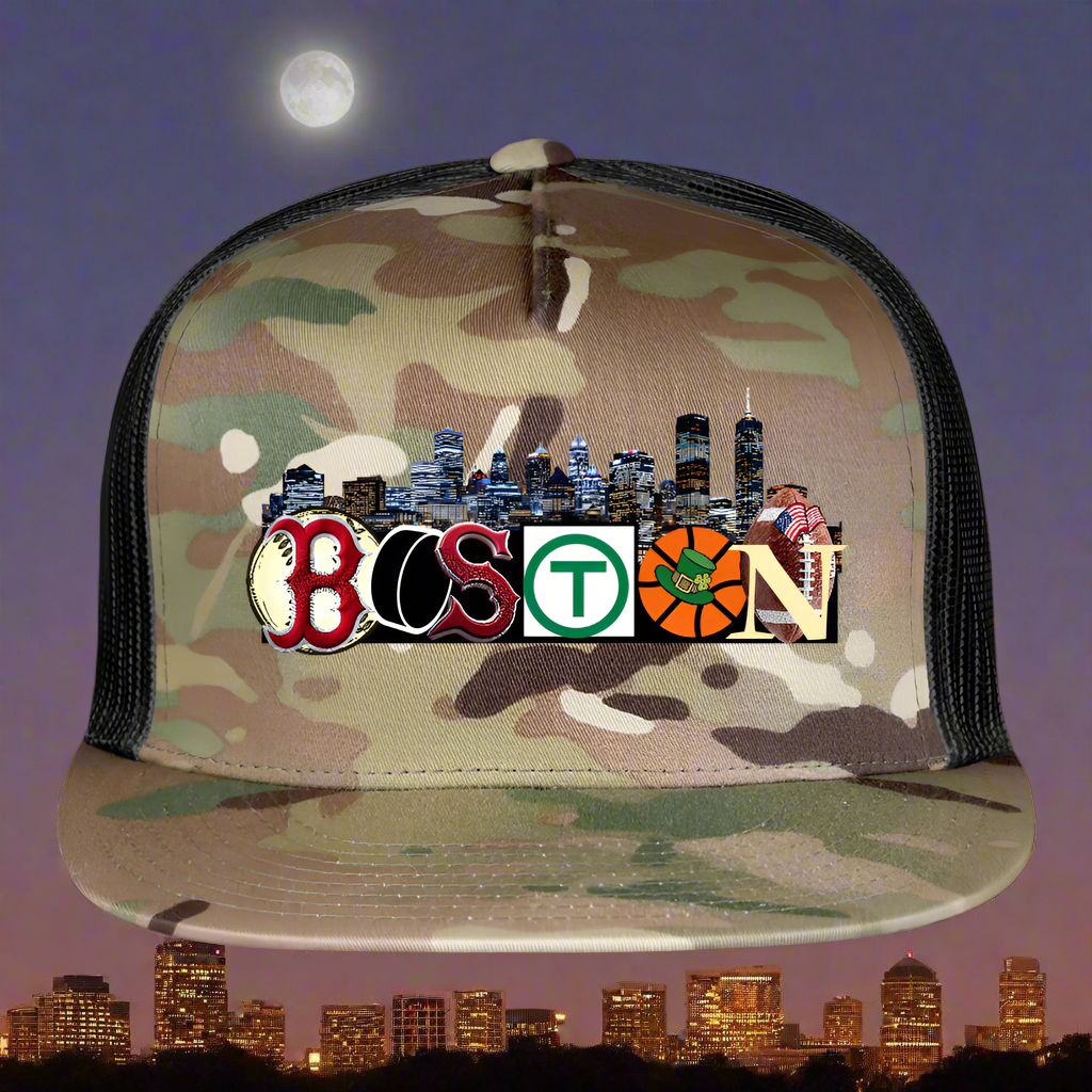 BOSTON SKYLINE AUTHENTIC CAMO Trucker Hat - MultiCam\black