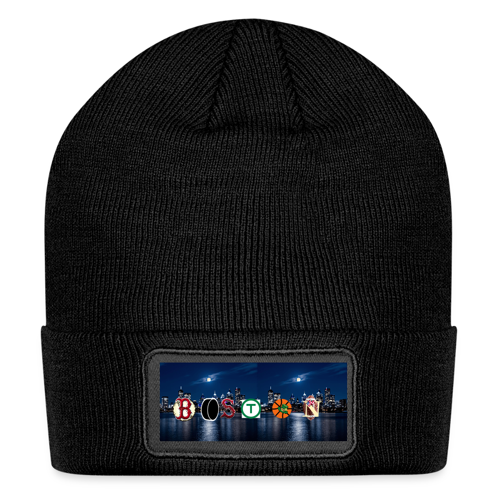 BOSTON SKYLINE AUTHENTIC Patch Beanie - black