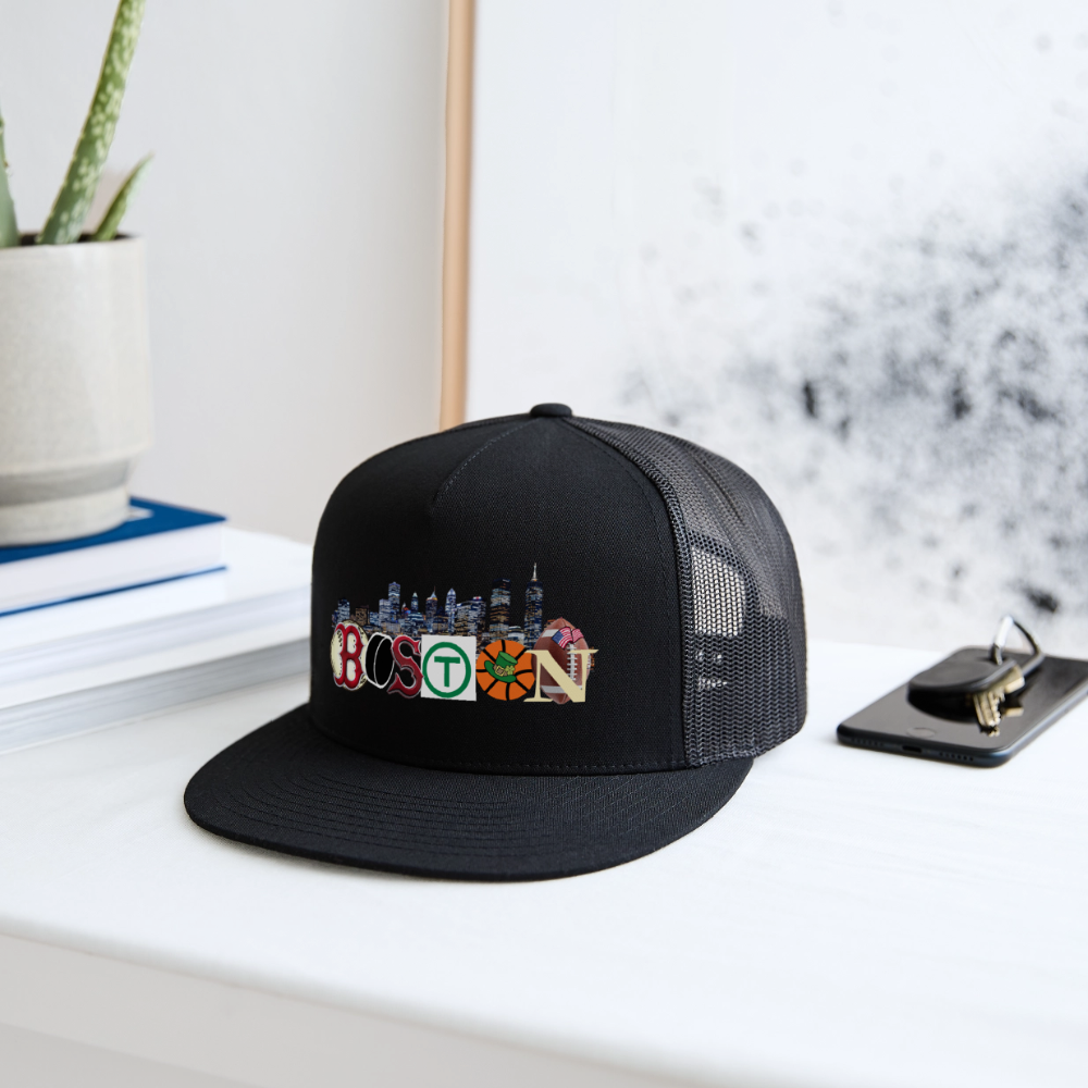 BOSTON SKYLINE AUTHENTIC Trucker Hat - black/black