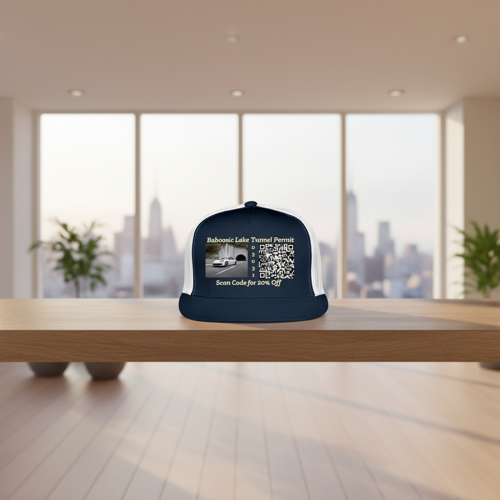 BABOOSIC LAKE TUNNEL PERMIT Trucker Hat - navy/white