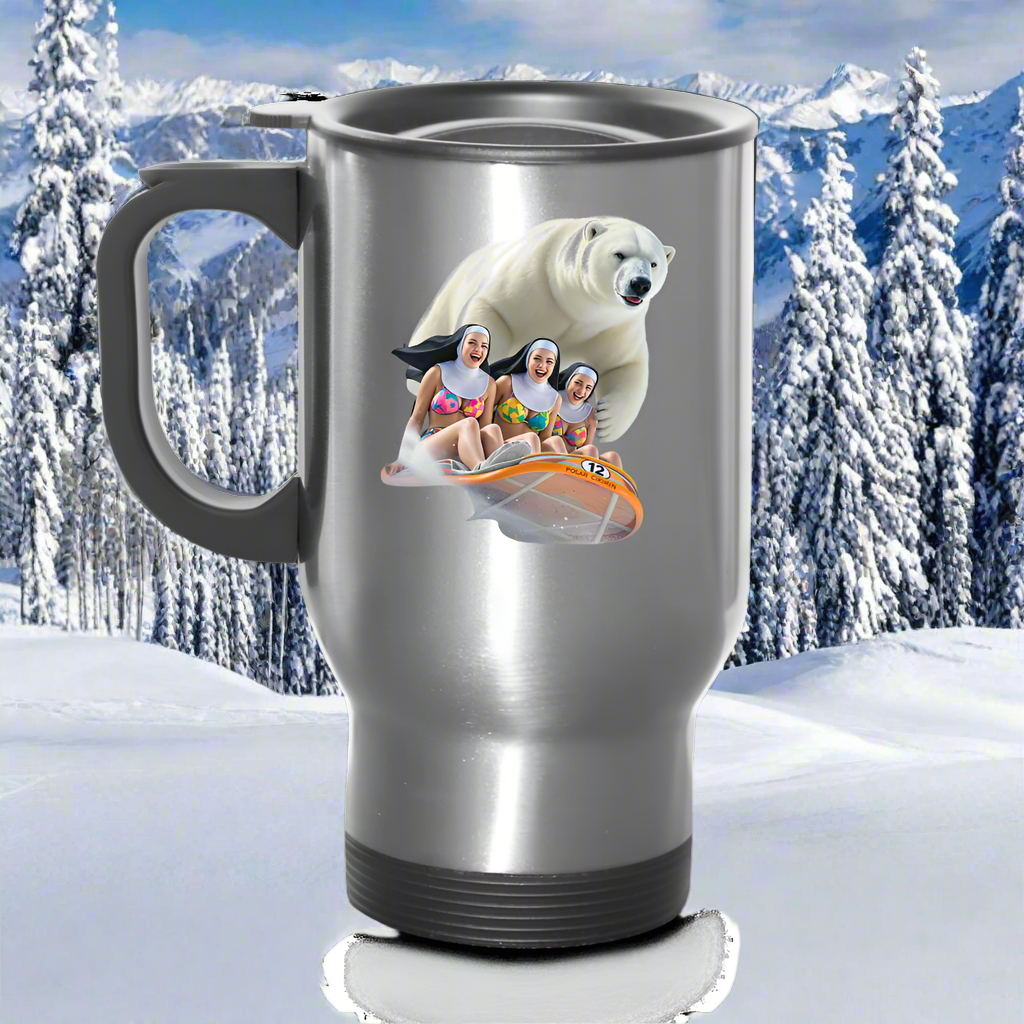 SLED SISTERS Stainless Steel Travel Mug - silver