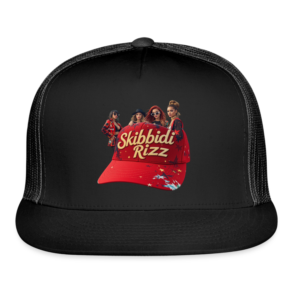 SKIBBIDI RIZZ Trucker Hat - black/black