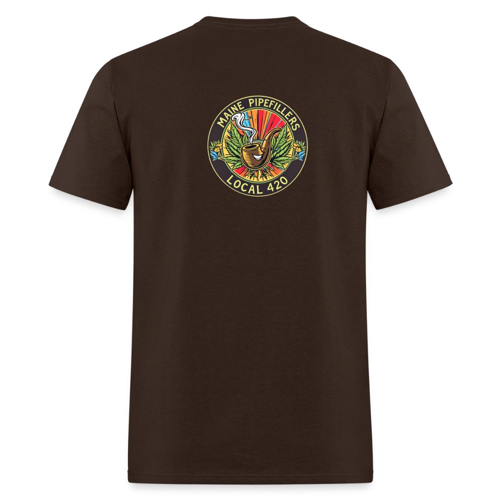 MAINE PIPEFILLERS LOCAL 420 Men's T-Shirt - brown