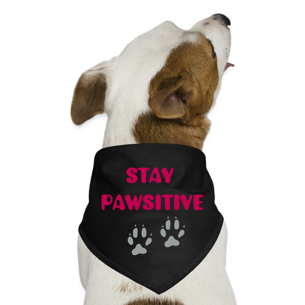 STAY PAWSITIVE Dog Bandana - black