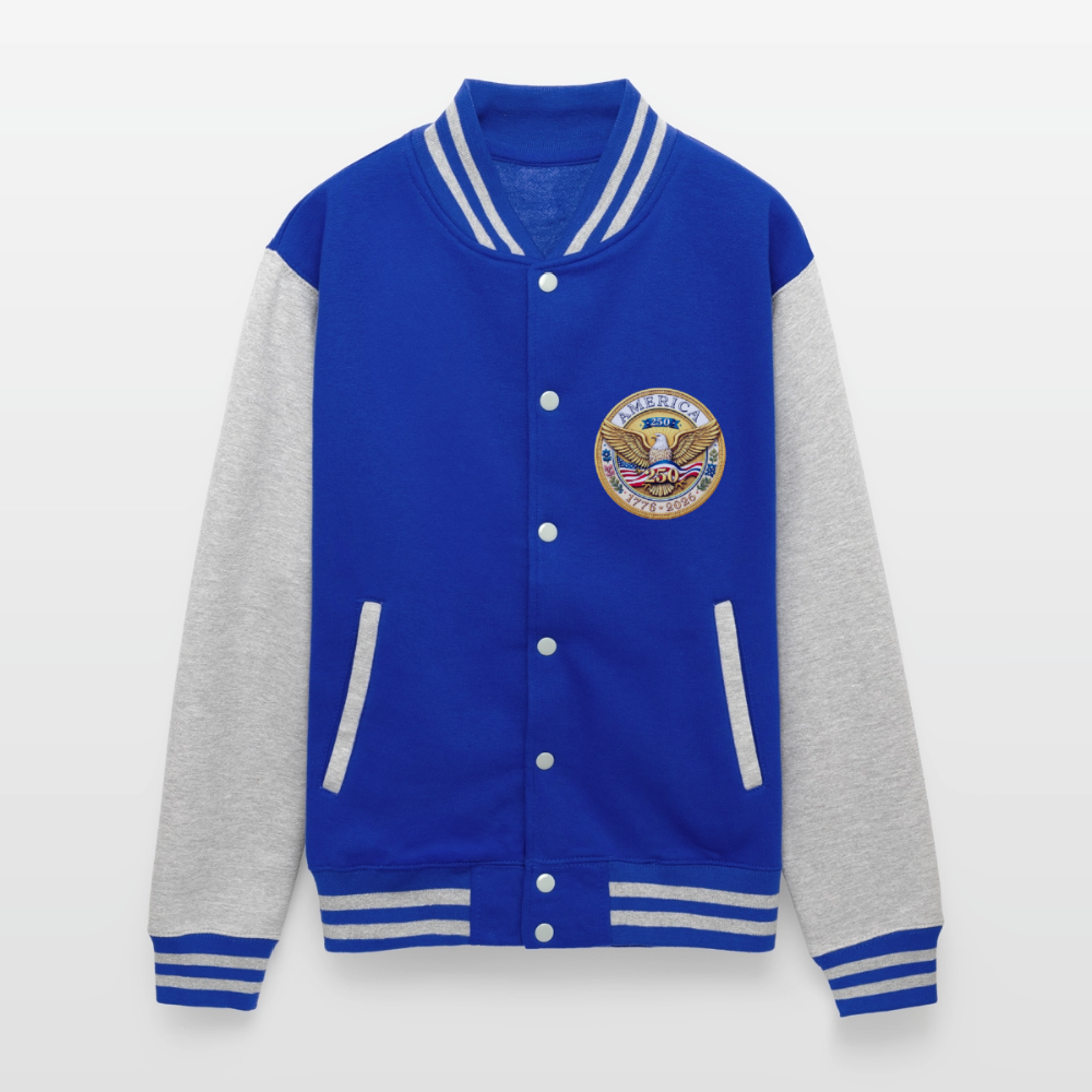 AMERICA 250 Unisex College Sweat Jacket - royal/heather grey