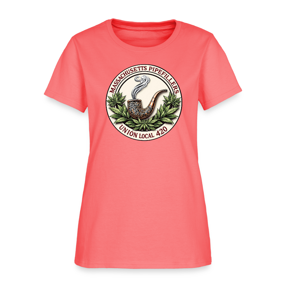 Massachusetts Pipefillers 420 Women's T-Shirt - coral