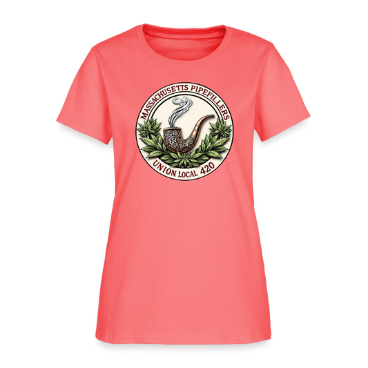 Massachusetts Pipefillers 420 Women's T-Shirt - coral