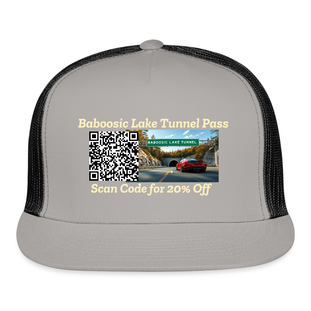 BABOOSIC LAKE TUNNEL PASS Trucker Hat - gray/black