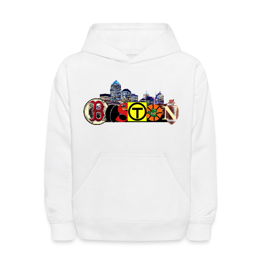 BOSTON SKYLINE Kids' Hoodie - white