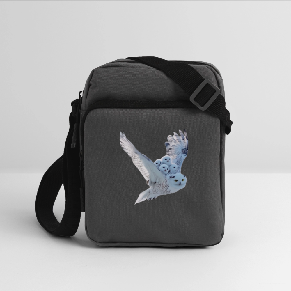 Snow Owls Upright Crossbody Bag - charcoal grey