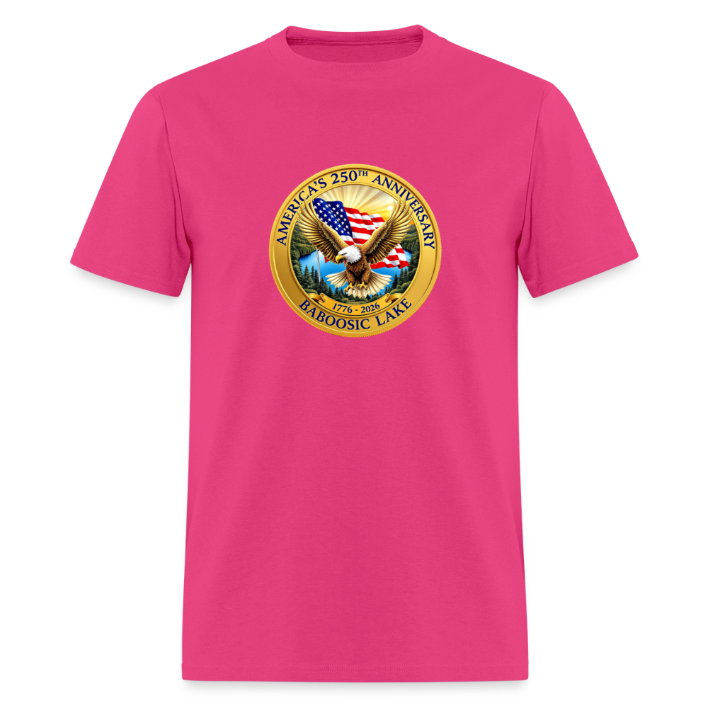 AMERICA 250 AMHERST Men's T-Shirt | GILDAN 5000 - fuchsia