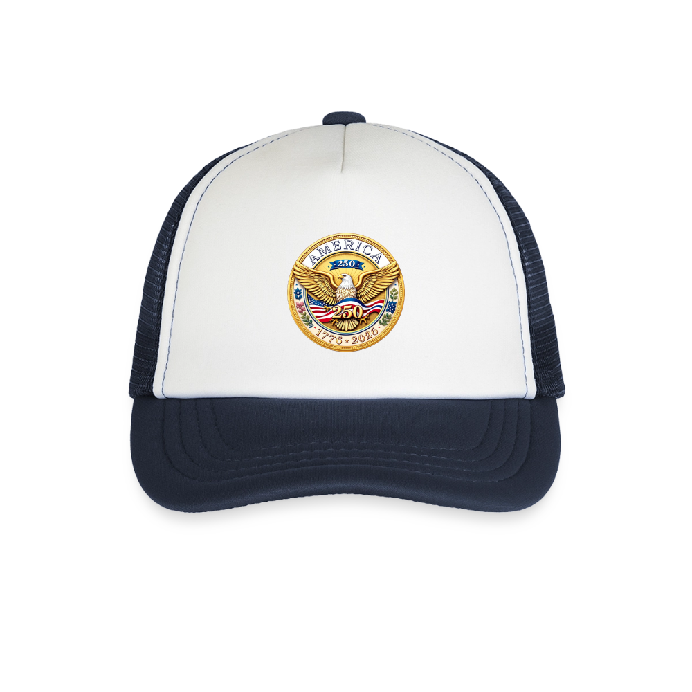 AMERICA 250 Kid's Trucker Cap - white/navy