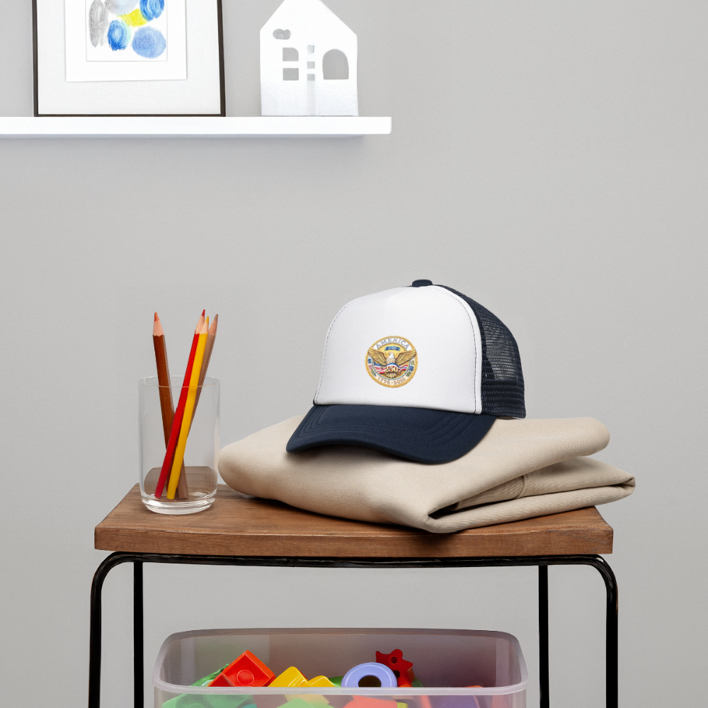 AMERICA 250 Kid's Trucker Cap - white/navy