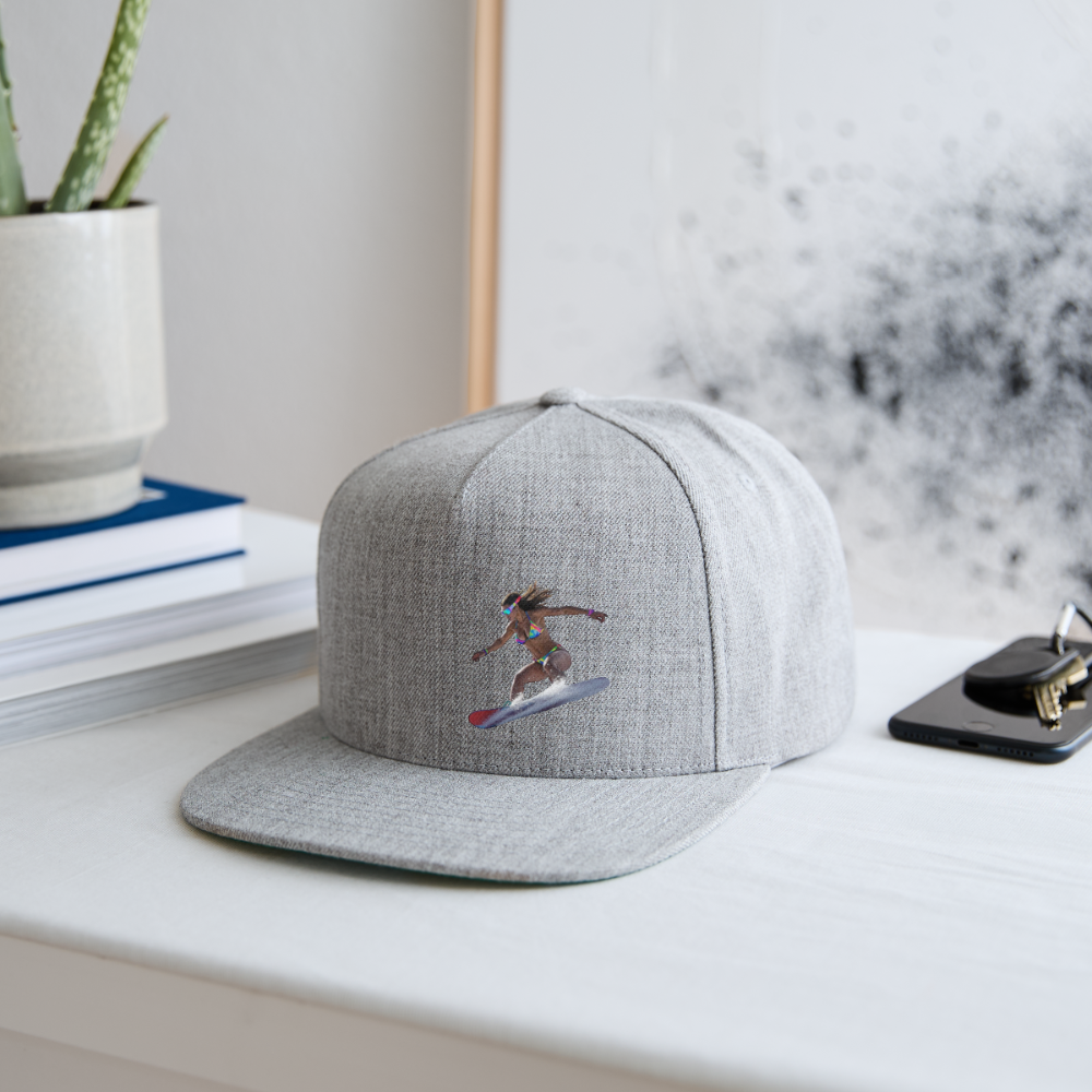 Snow Bunny 2 Snapback Baseball Cap - heather gray