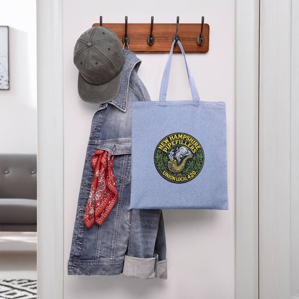 THE ORIGINAL NEW HAMPSHIRE PIPEFILLERS UNION 420 Recycled Tote Bag - light Denim