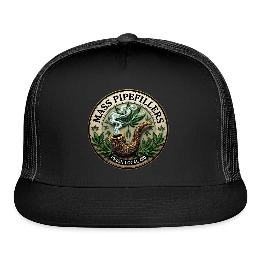 MASS PIPEFILLERS UNION LOCAL 420 Trucker Hat - black/black