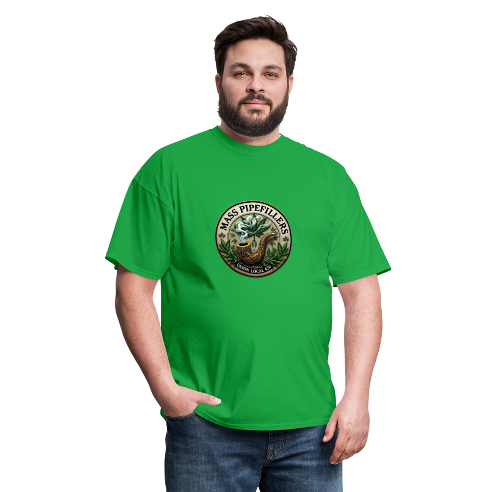 THE ORIGINAL MASS PIPEFILLERS UNION LOCAL 420 Unisex Classic T-Shirt - bright green