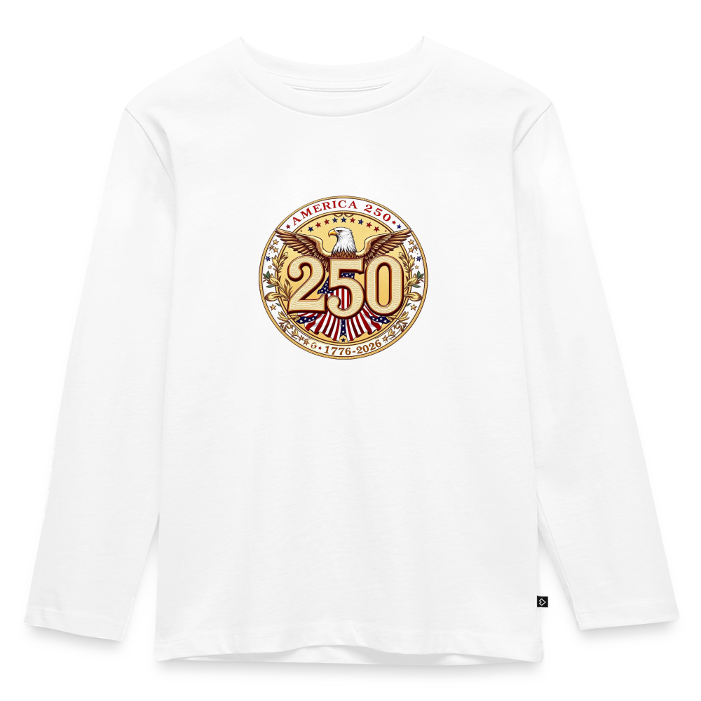 AMERICA 250 Toddler Premium Organic Long Sleeve Shirt - white