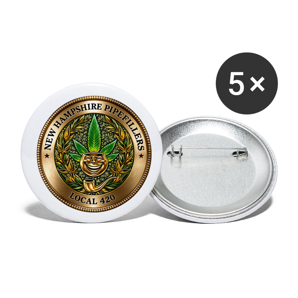 New Hampshire Pipefitters Local 420 Buttons small 1'' (5-pack) - white