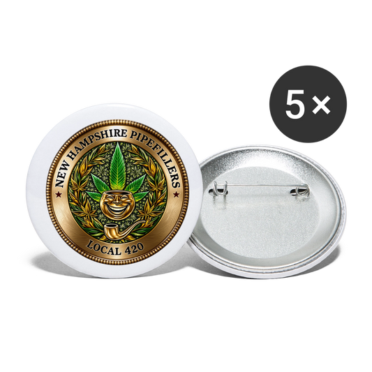 New Hampshire Pipefitters Local 420 Buttons small 1'' (5-pack) - white