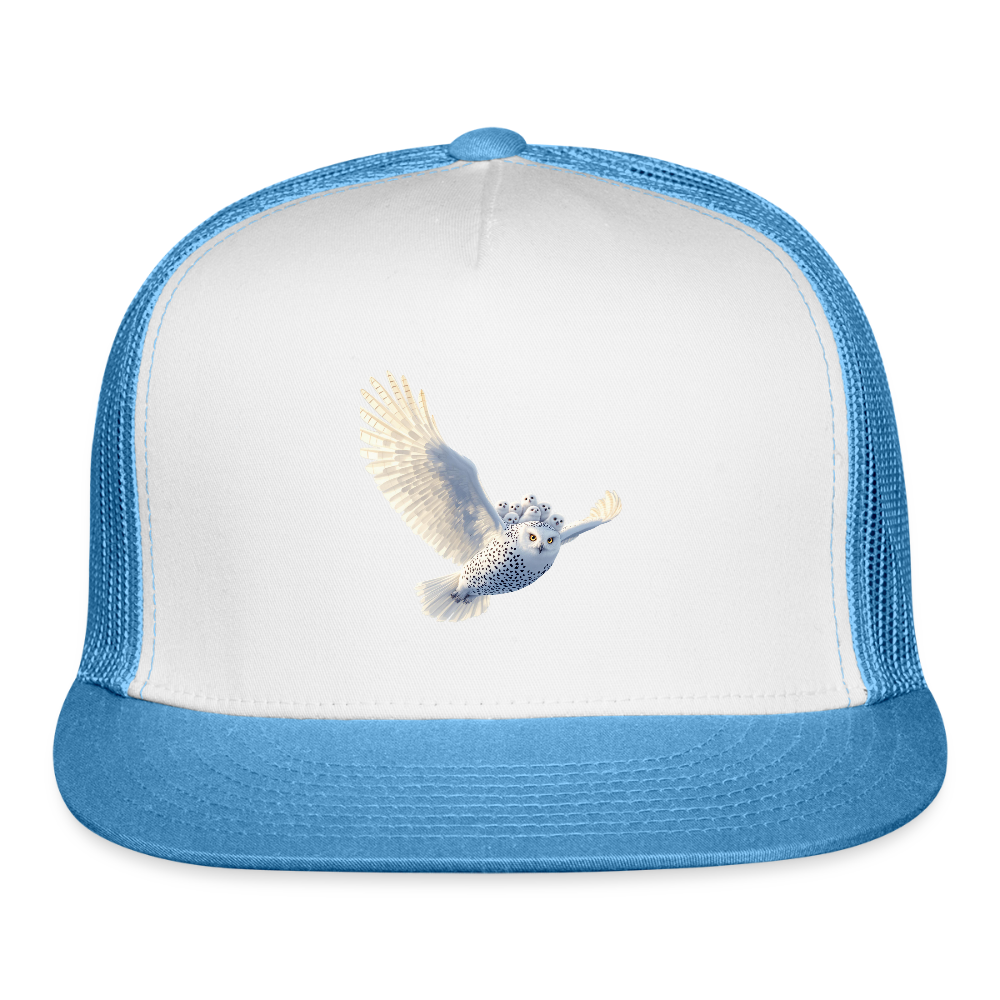 HOOTIE Camo Authentic Snapback Trucker Hat - white/blue