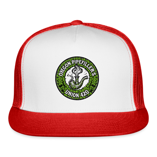 OREGON PIPEFILLERS UNION LOCAL 420 Trucker Hat - white/red