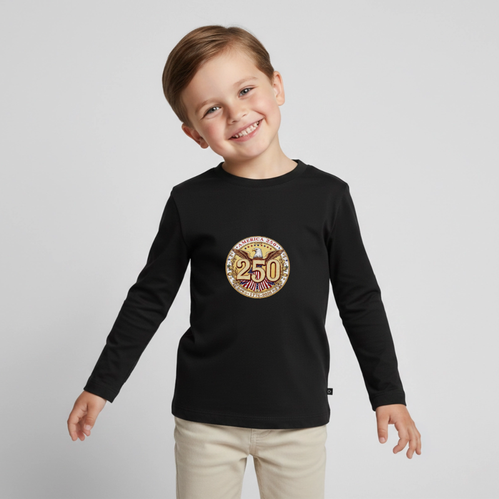 AMERICA 250 Toddler Premium Organic Long Sleeve Shirt - black