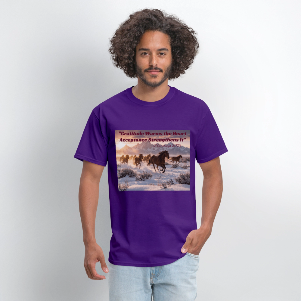 "GRATITUDE WARMS the HEART ACCEPTANCESTRENGHTENS It" JP Cummings 2025 - purple