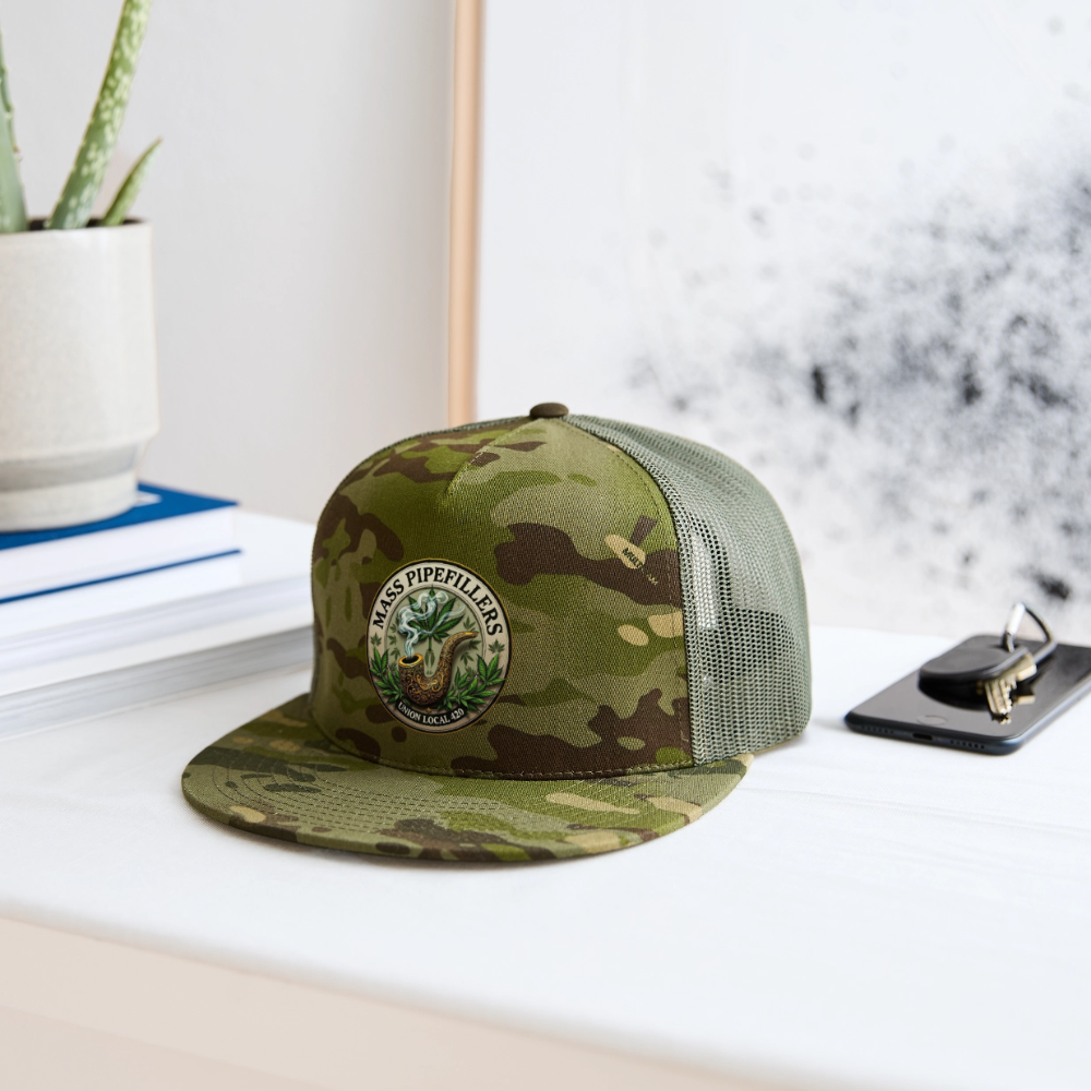 MASS PIPEFILLERS UNION LOCAL 420 Trucker Hat - MultiCam\green