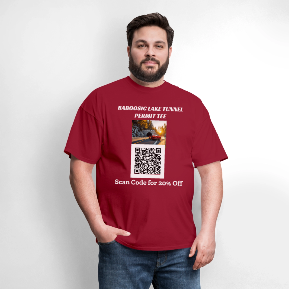 BABOOSIC LAKE TUNNEL PERMIT TEE Unisex Classic T-Shirt - dark red