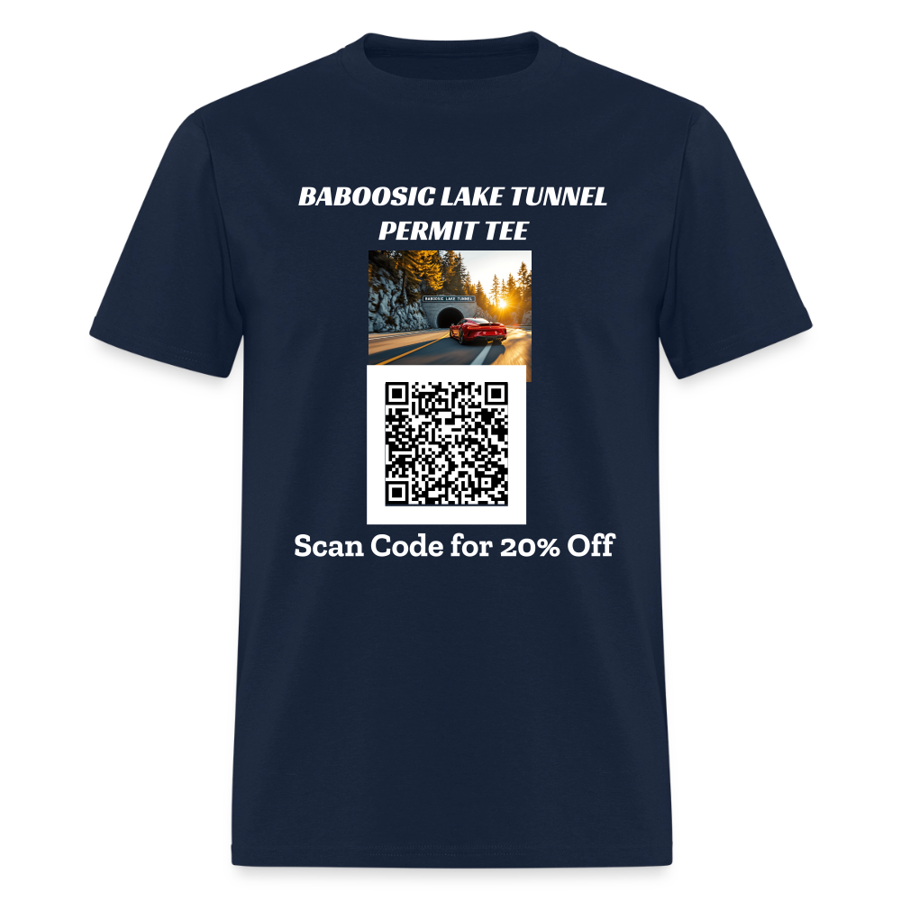 BABOOSIC LAKE TUNNEL PERMIT TEE Unisex Classic T-Shirt - navy