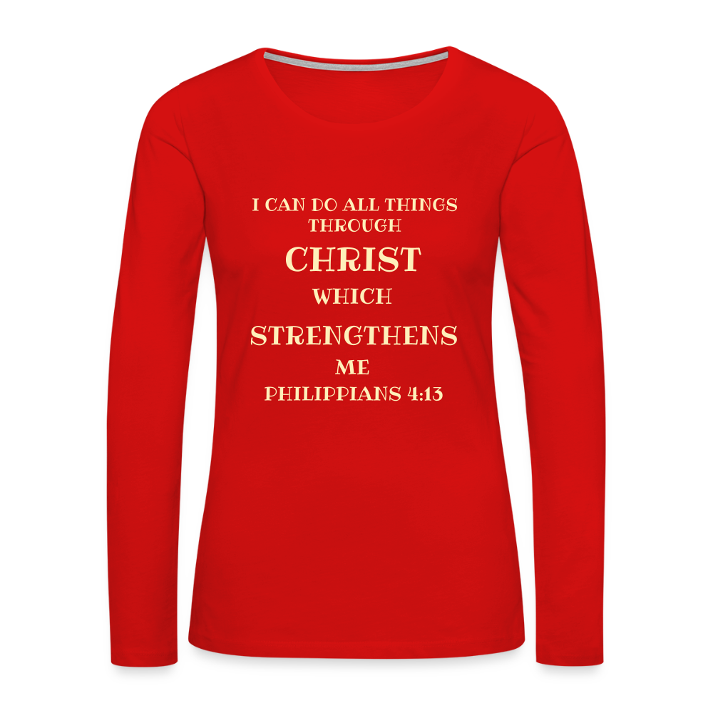 Philippians 413 Women's Premium Long Sleeve T-Shirt - red