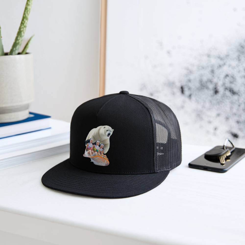 SKIBBIDI RIZZ SNOWBOARDIND NUN'S Trucker Hat - black/black