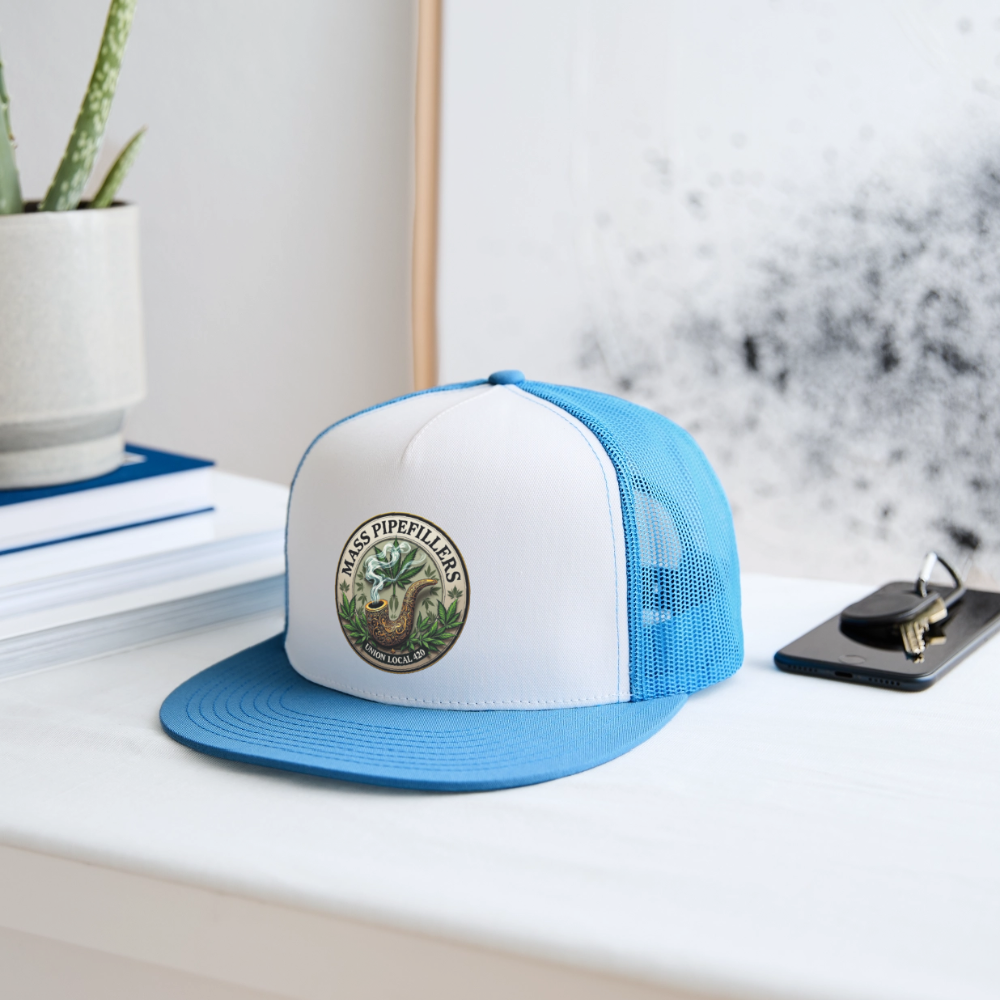 MASS PIPEFILLERS UNION LOCAL 420 Trucker Hat - white/blue